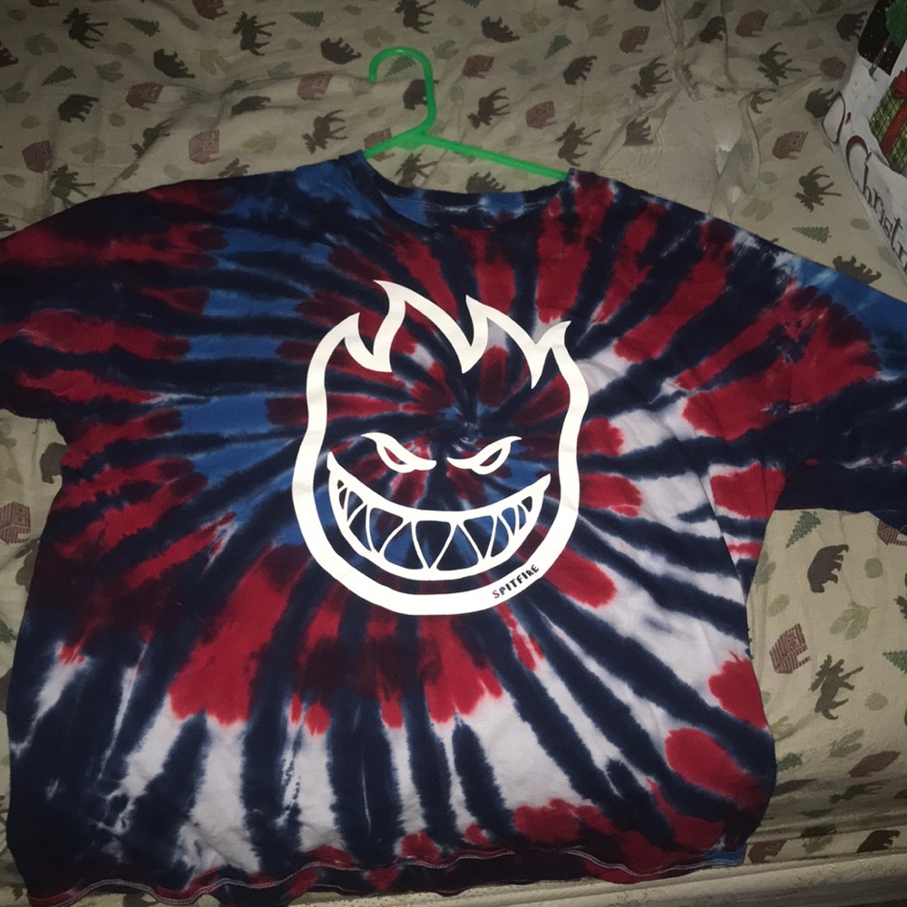 Spitfire tie dye/ men’s/ red, white, & blue/ new